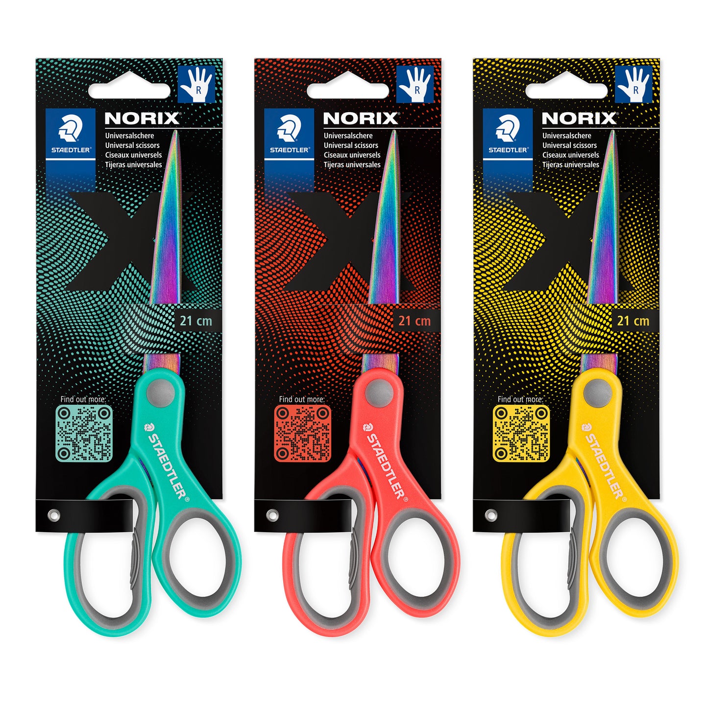 Staedtler - Schaar norix 21cm 3 kleuren assorti