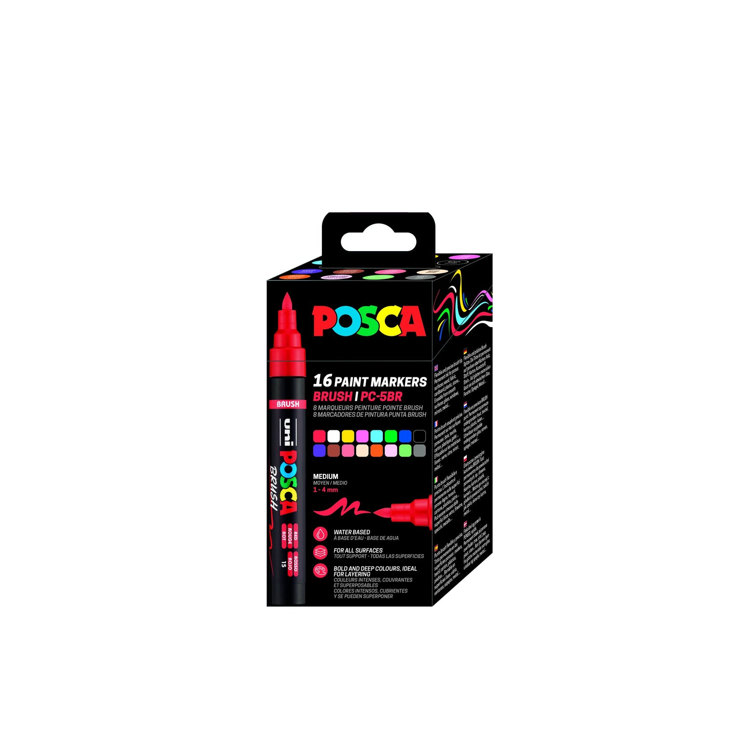 Posca - Paintmarker uni pc-5br brushpunt m ass 16st