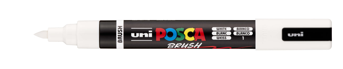 Posca - Paintmarker uni pc-5br brushpunt m wit | 6 stuks