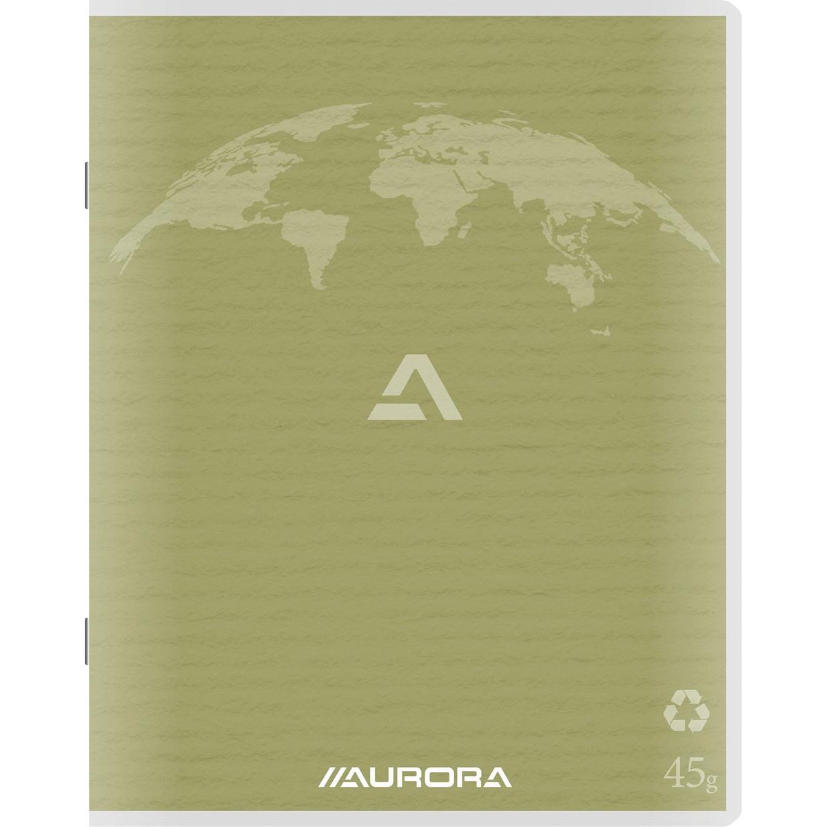 Aurora - Writing 45 notebook made of recycled paper, 96 pages, ruled, moss green