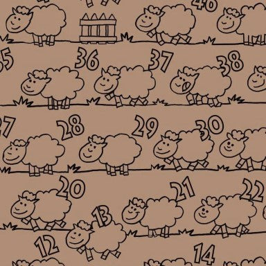 Klika - Cadeaupapier Geschenkpapier Counting sheep on brown 30 cm