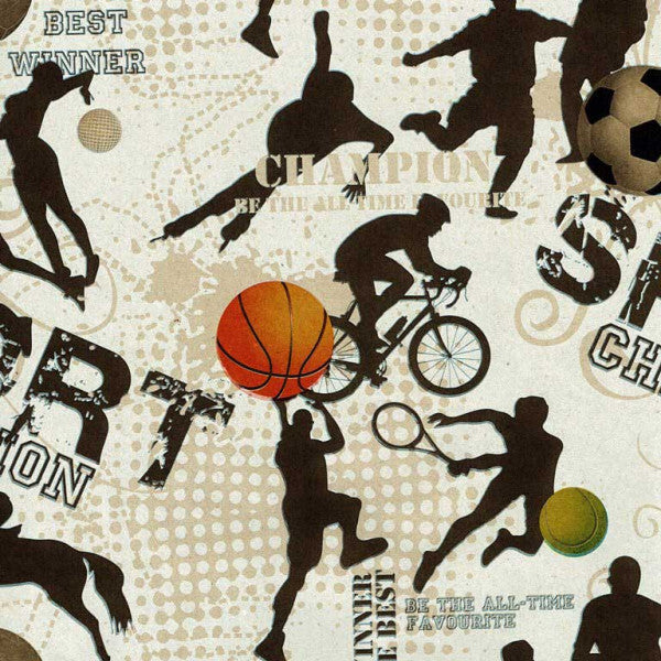 Klika - Carta da regalo 50 cm design 31517 Sport su kraft marrone