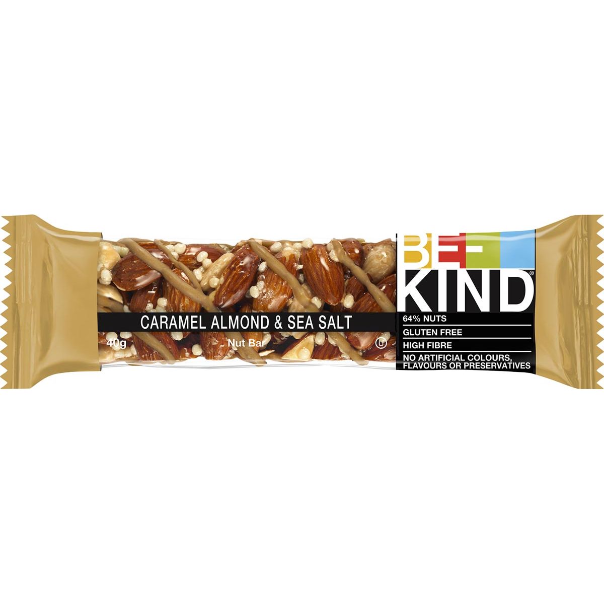 Be Kind - Barre Be-Kind Caramel Amande Sel Marin, 40 g, paquet de 12 pièces