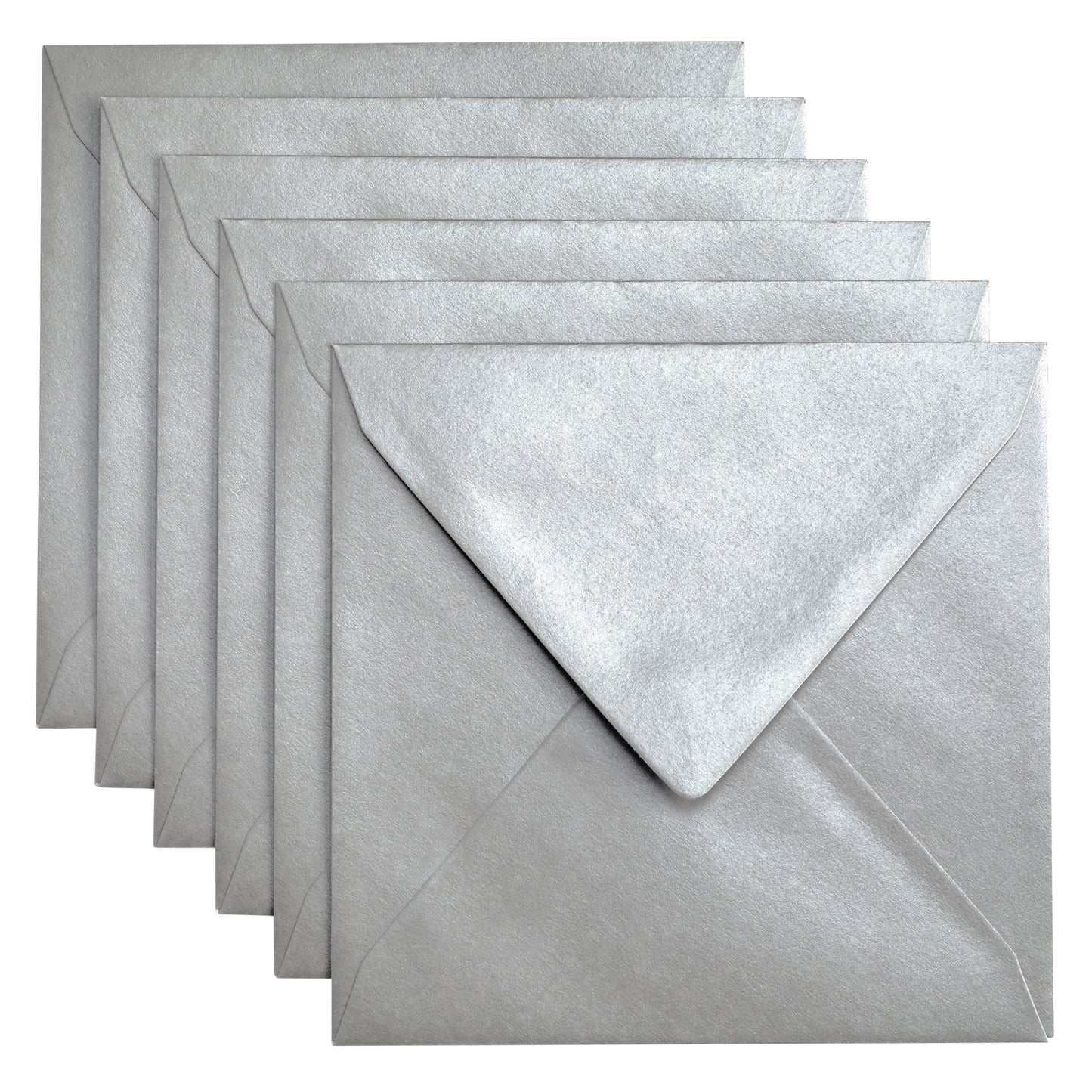 Papicolor - Enveloppe 140x140mm argent métallisé, paquet de 6 pièces