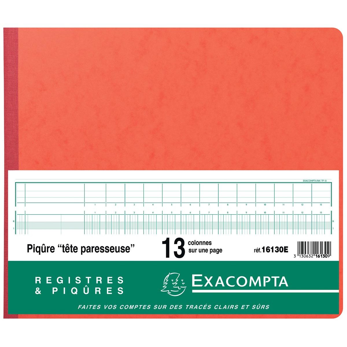 Exacompta - registers, ft 27 x 32 cm, 13 kolommen op 1 bladzijde, 31 lijnen, 80 bladzijden