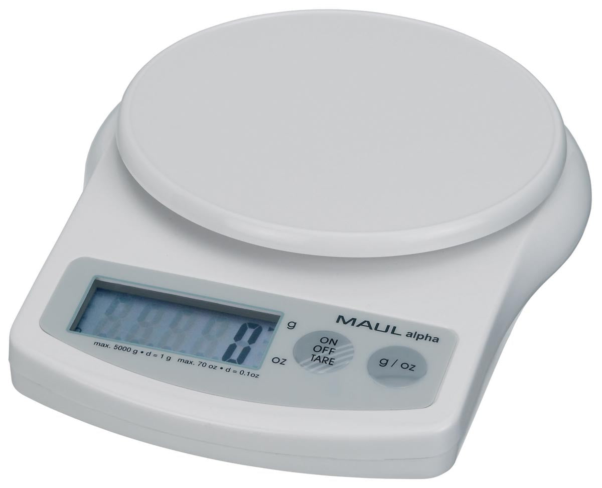 Maul - postal scale Alpha 5 kg (/1gr) incl. battery white