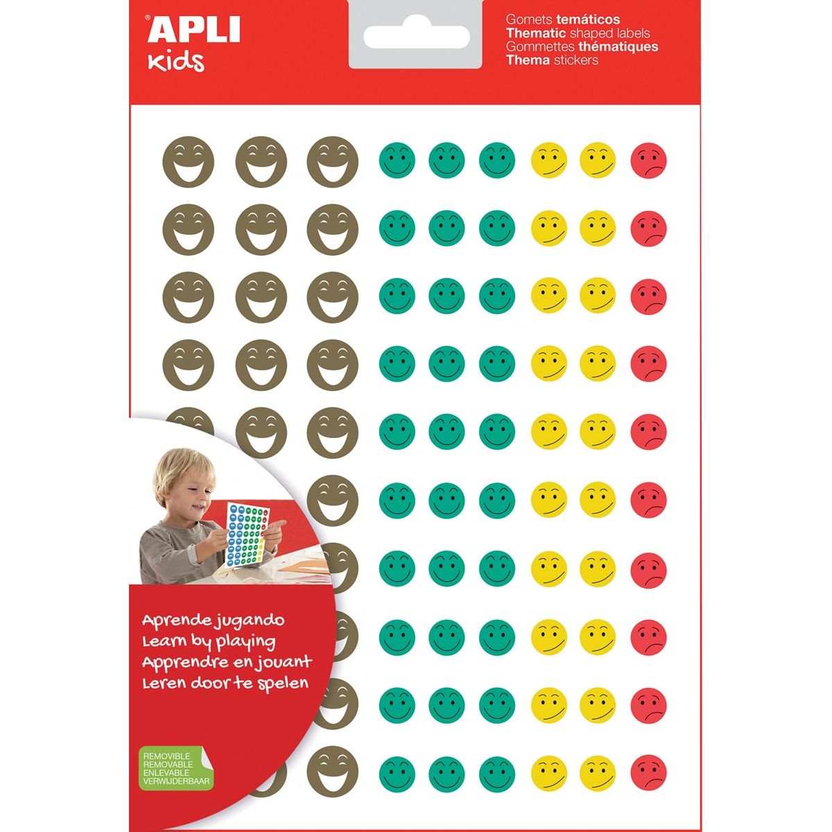 Apli - Kids beloningsstickers Happy Smile, blister met 12 vellen