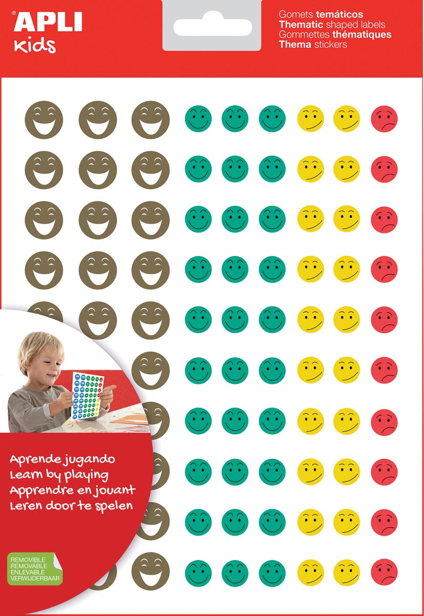 Apli - Kids beloningsstickers Happy Smile, blister met 12 vellen