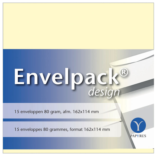Papyrus - Sobre Envelpack Design C6 114x162mm marfil 894400 15 piezas