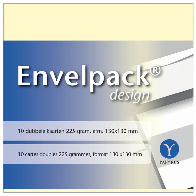 Papyrus - Biglietto doppio Envelpack Design quadrato 130x130mm avorio 894460 set da 10