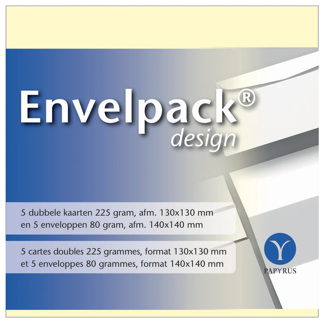 Papyrus - Biglietto doppio Envelpack Design quadrato 140x140mm avorio 894440 set da 5