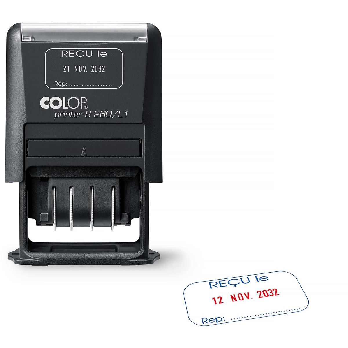 Colop - tekststempel Printer S260/L1 N, met datum en ONTVANGEN