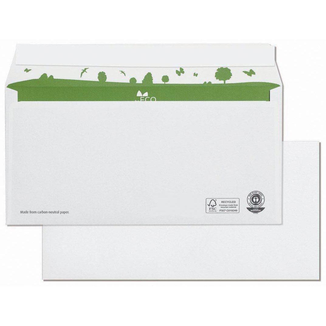 BeECO - Sobres para bong, pies 110 x 220 mm, sin ventana, caja de 500 unidades