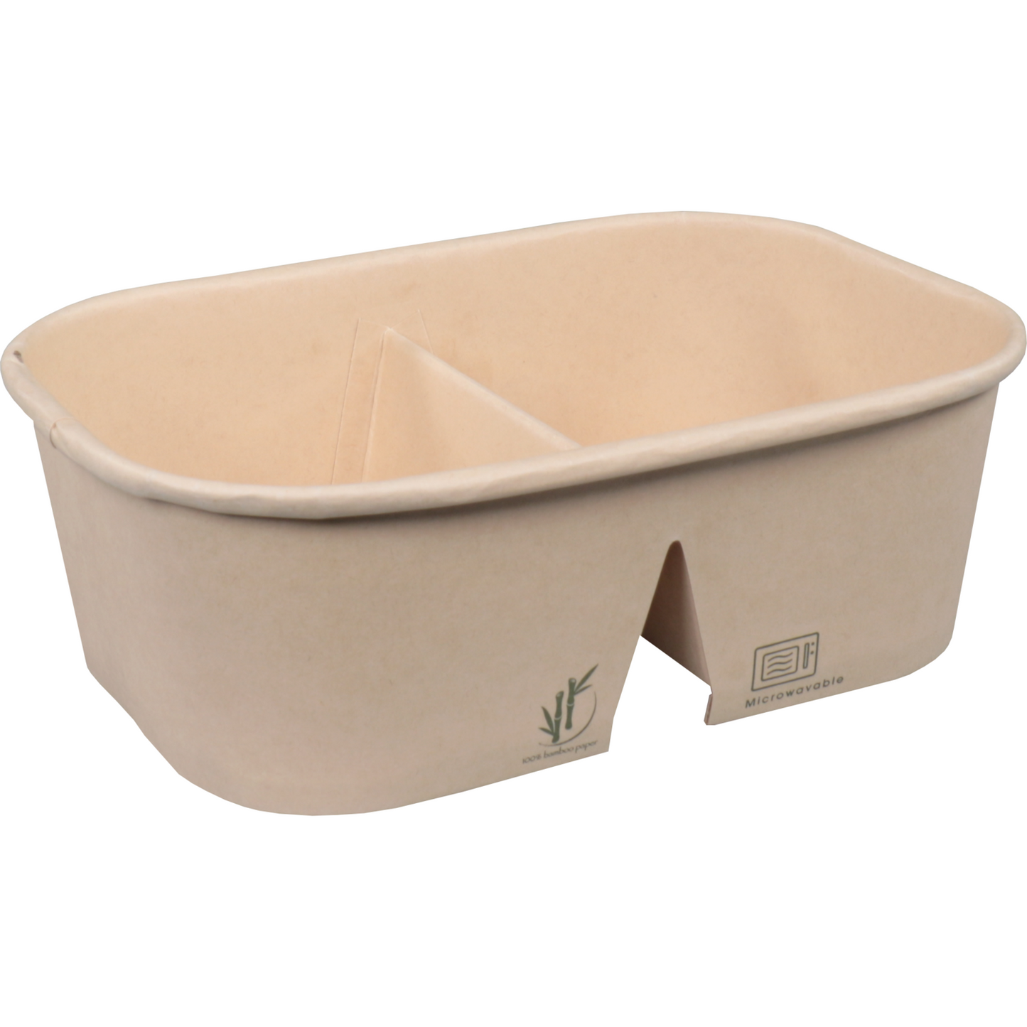 Depa - Bak | Bamboepapier + PP | 2-vaks | 700ml | kilobak | 171x118x57mm | bruin | 300 stuks