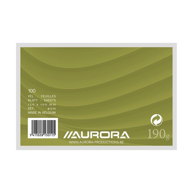 Aurora - Tarjeta de sistema 150x100mm en blanco 190gr blanco 100 hojas | 10 piezas