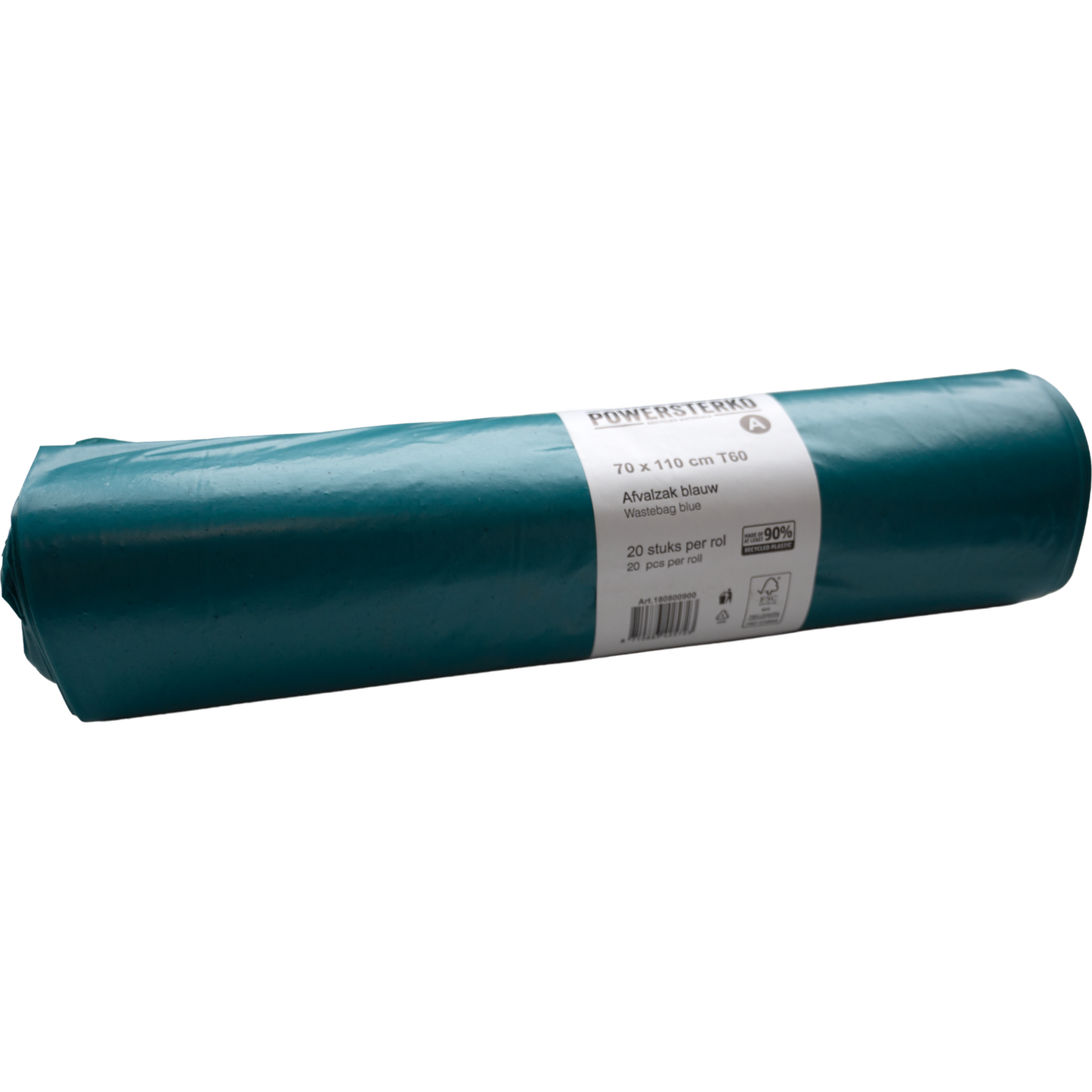 PowerSterko - Afvalzak | Gerecycled LDPE | 70x110cm | T60 | blauw | 200 stuks