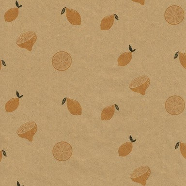 Klika - Papel de regalo Papel de regalo Preciosos limones sobre marrón 50 cm