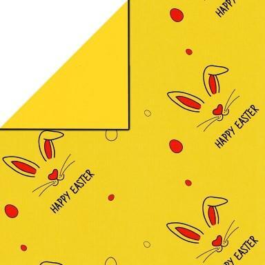 Klika - Papel de regalo Papel de regalo Conejito de Pascua en amarillo 50 cm