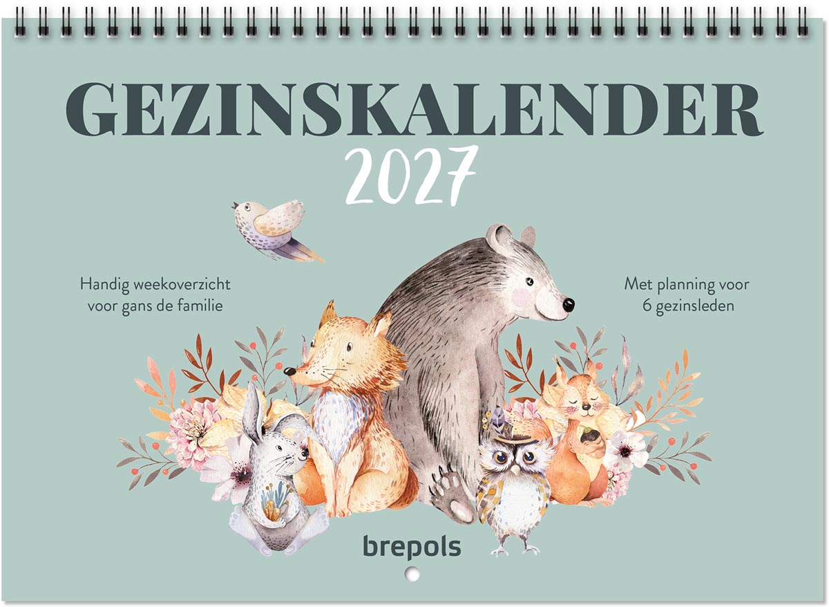 Brepols - Aperçu hebdomadaire du calendrier familial, néerlandais, 2026
