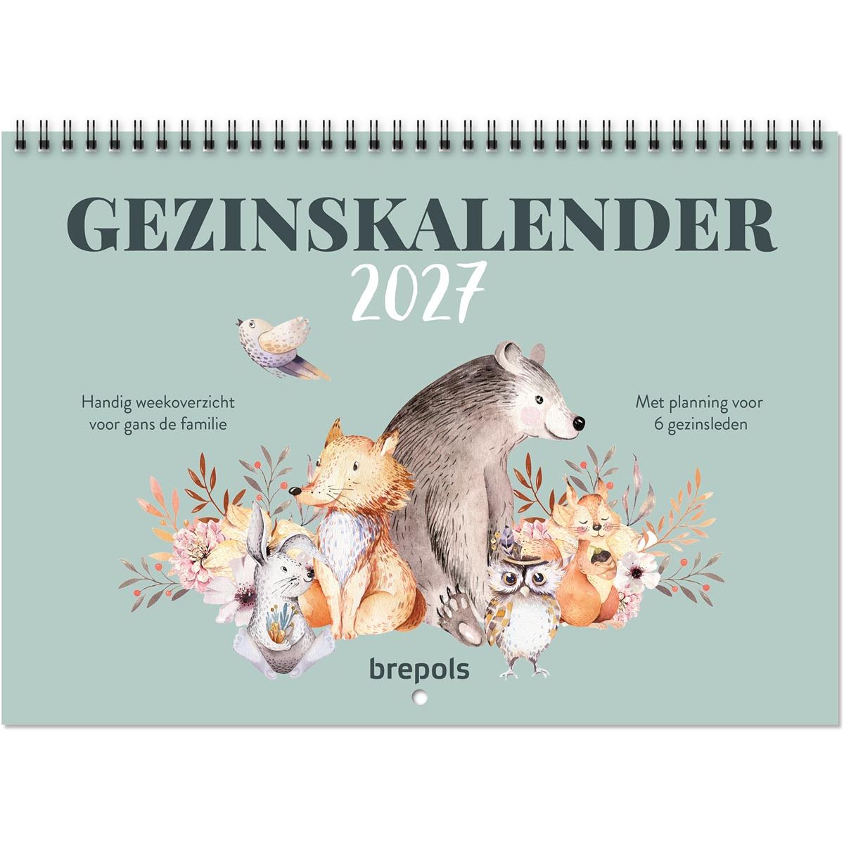 Brepols - family calendar weekly overview, Dutch, 2026