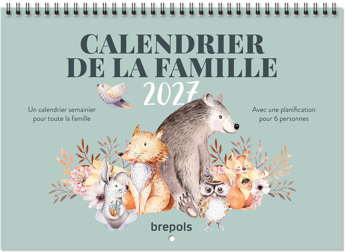 Brepols - gezinskalender weekoverzicht, Franstalig, 2027