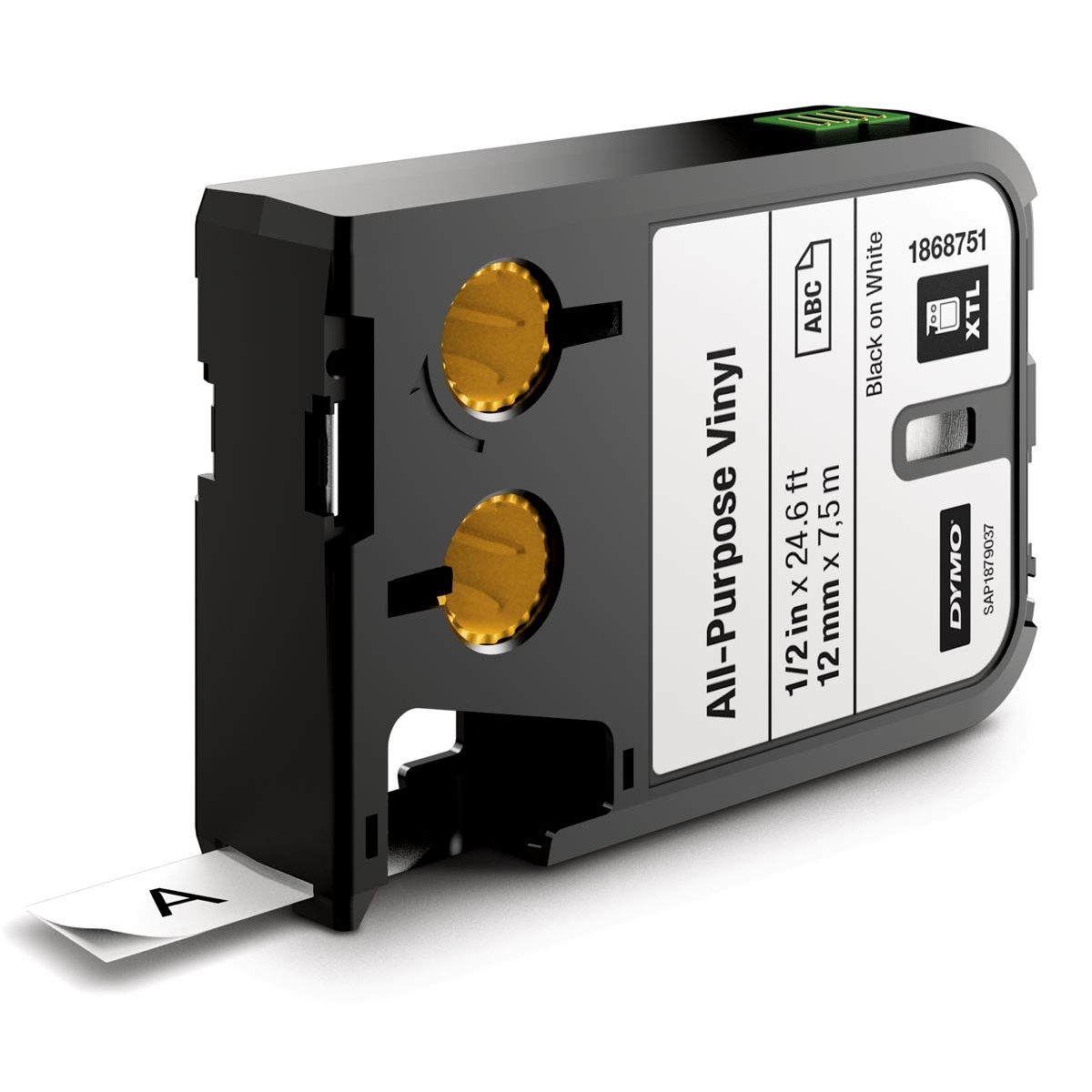 Dymo - XTL e ft 12 mm, nero su bianco, vinile