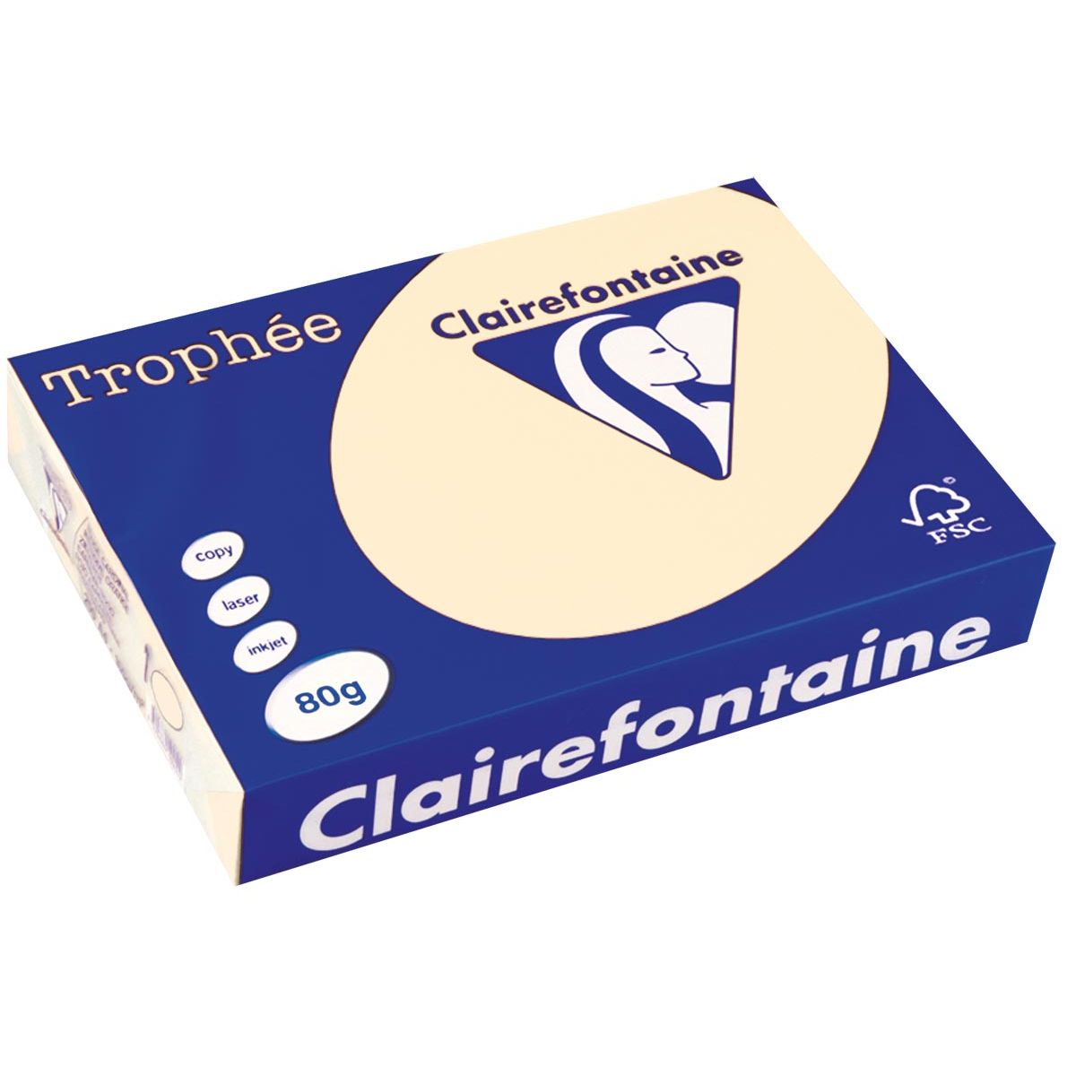 Clairefontaine - Papel de color Trophée, A4, 80 g, 500 hojas, marfil