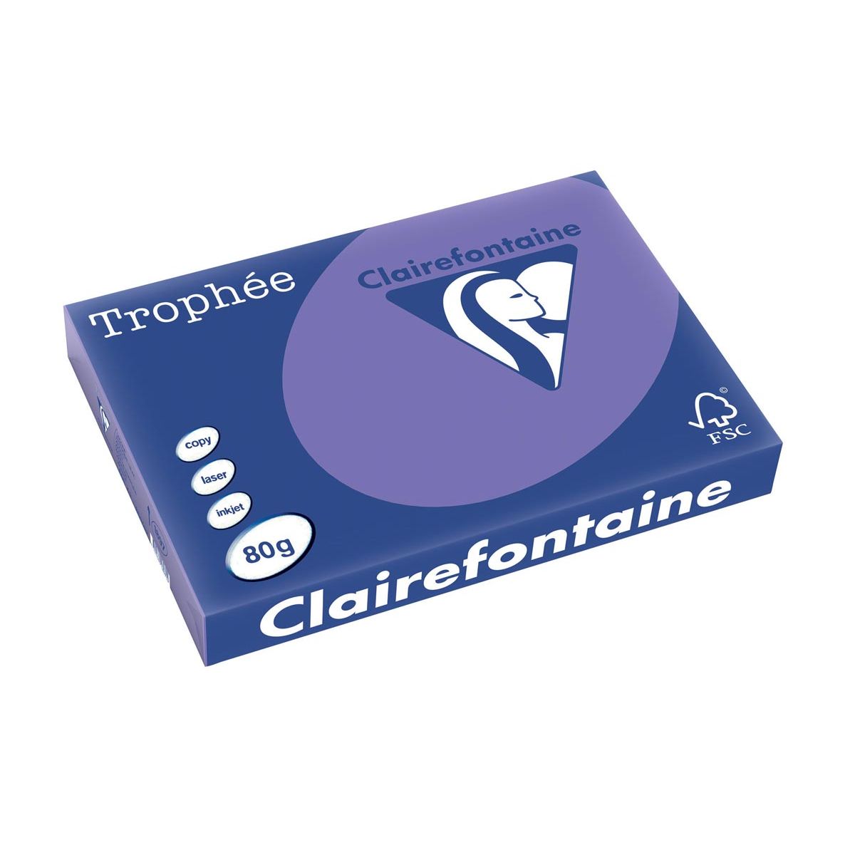 Clairefontaine - Trophée Intens, farbiges Papier, A3, 80 g, 500 Blatt, violett