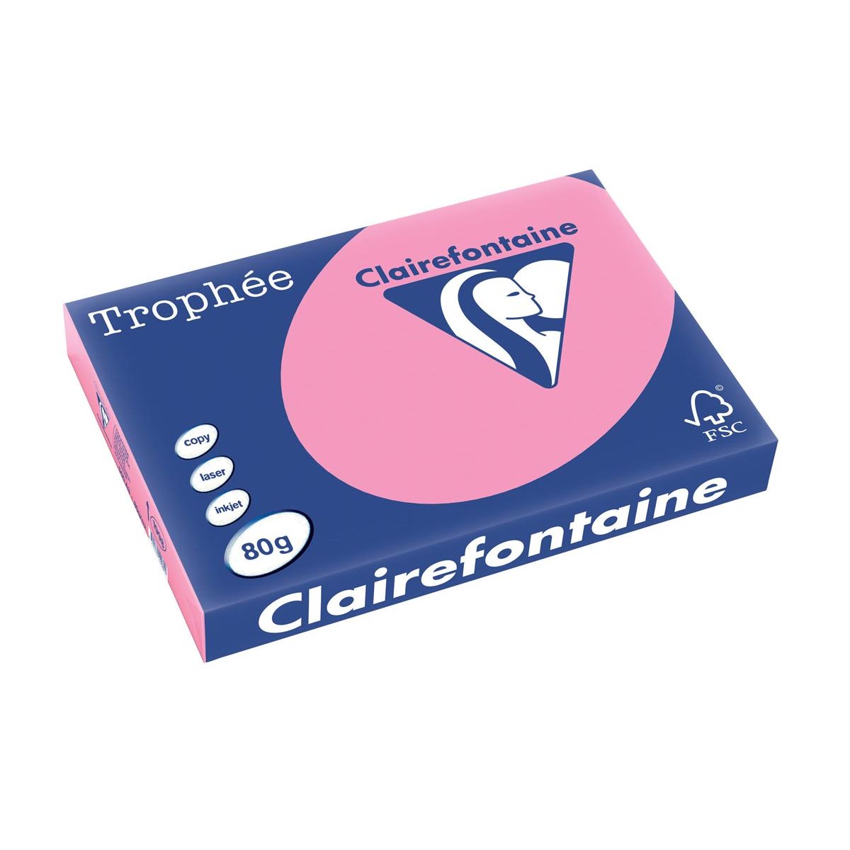 Clairefontaine - Trophée tel, gekleurd papier, A3, 80 g, 500 vel, felroze