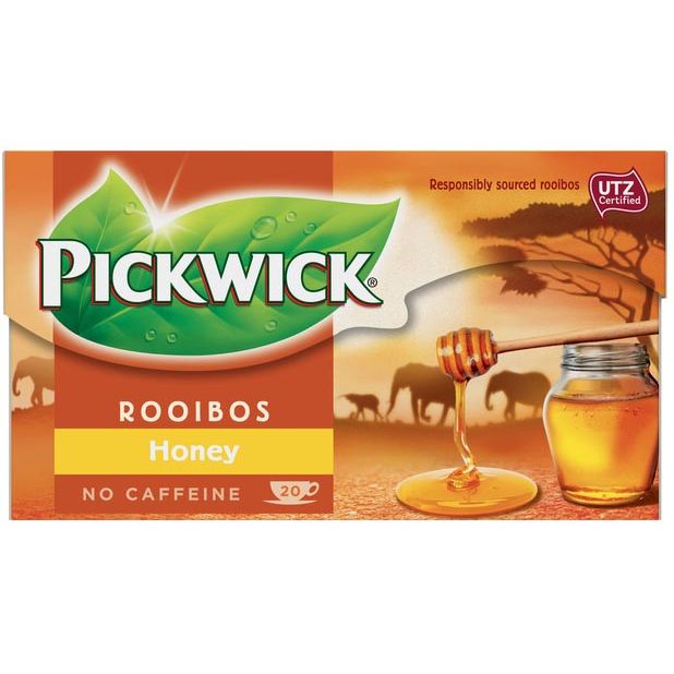 Pickwick - thee, rooibos en honing, pak van 20 zakjes
