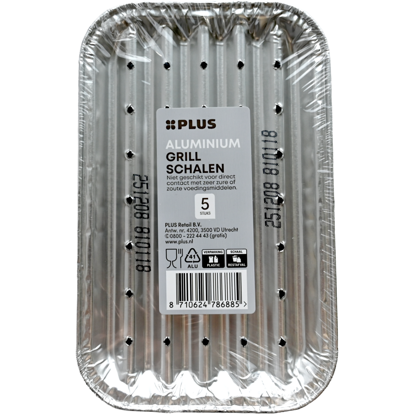 Klika - Plus grillschaal alu 115x185x11mm | 5 stuks
