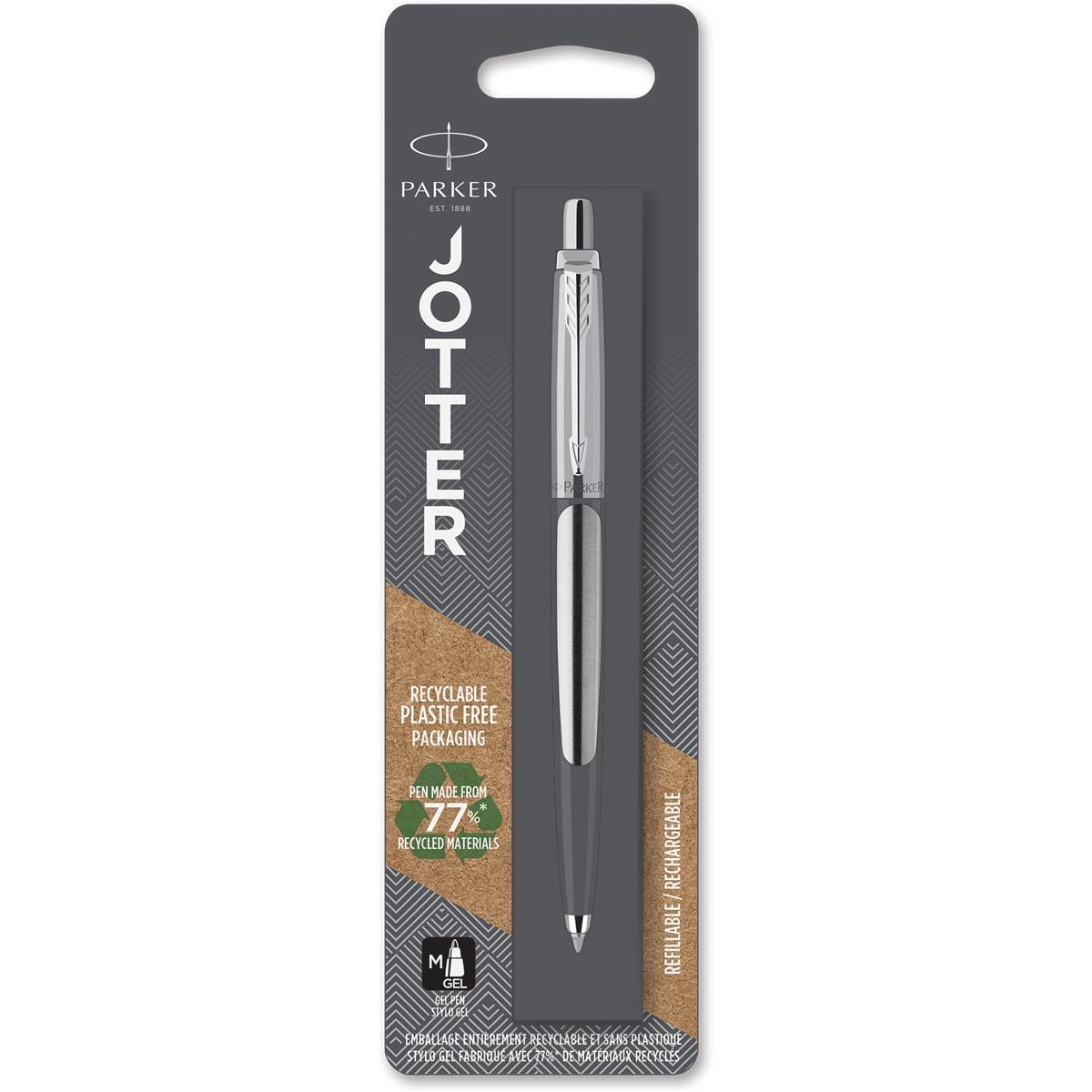 Parker - Rodillo de gel Jotter Acero Inoxidable CT, en blister
