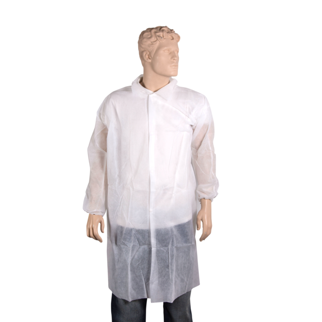 ComFort - Chaqueta visitante | XL | botón a presión | PP | blanco | 50 piezas