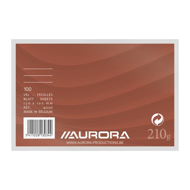 Aurora - System card 150x100mm line with red head line 210gr white 100 sheets