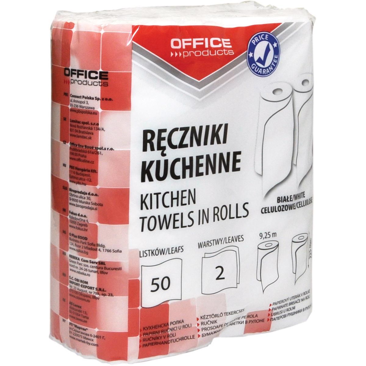 OFFICE - products keukenpapier, 2 laags, 50 vellen, pak van 2 rollen