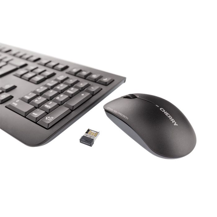 CHERRY - DW 3000 toetsenbord Inclusief muis Universeel RF Draadloos AZERTY Frans Zwart