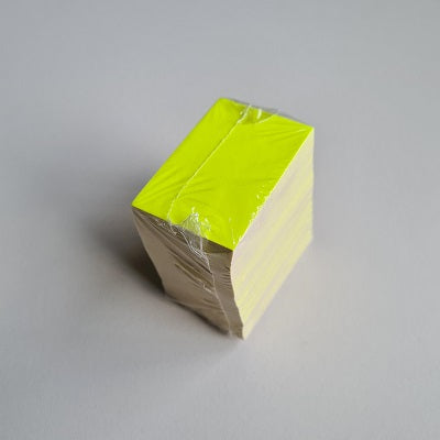 Klika - Prijskaart blanco fluor geel 4x6 cm 100