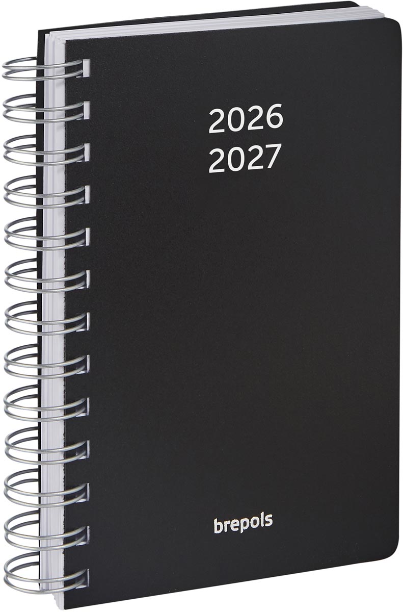 Brepols - schoolagenda Wire-O, zwart, 2026-2027