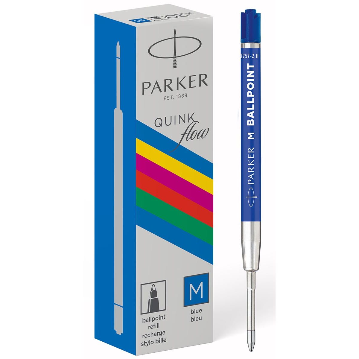 Parker - Ricarica economica per penna a sfera media blu