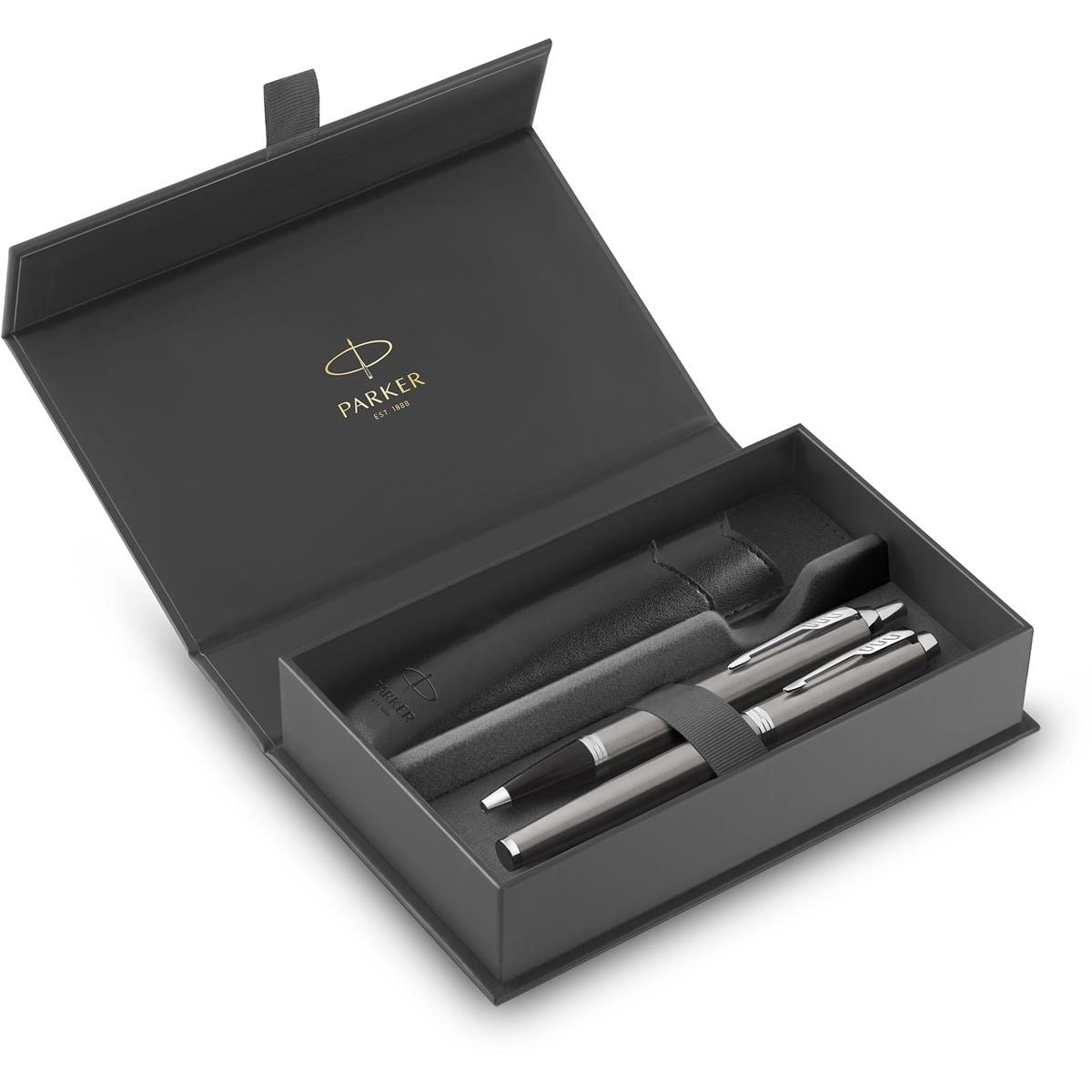 Parker - IM vulpen en balpen, duoset, giftbox en etui, zilver