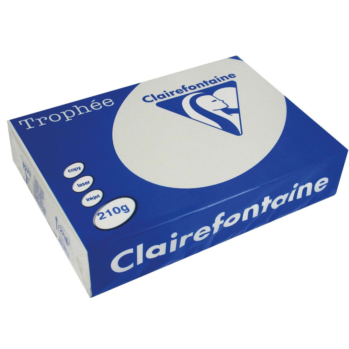Clairefontaine - Trophée tel, gekleurd papier, A4, 210 g, 250 vel, lichtgrijs