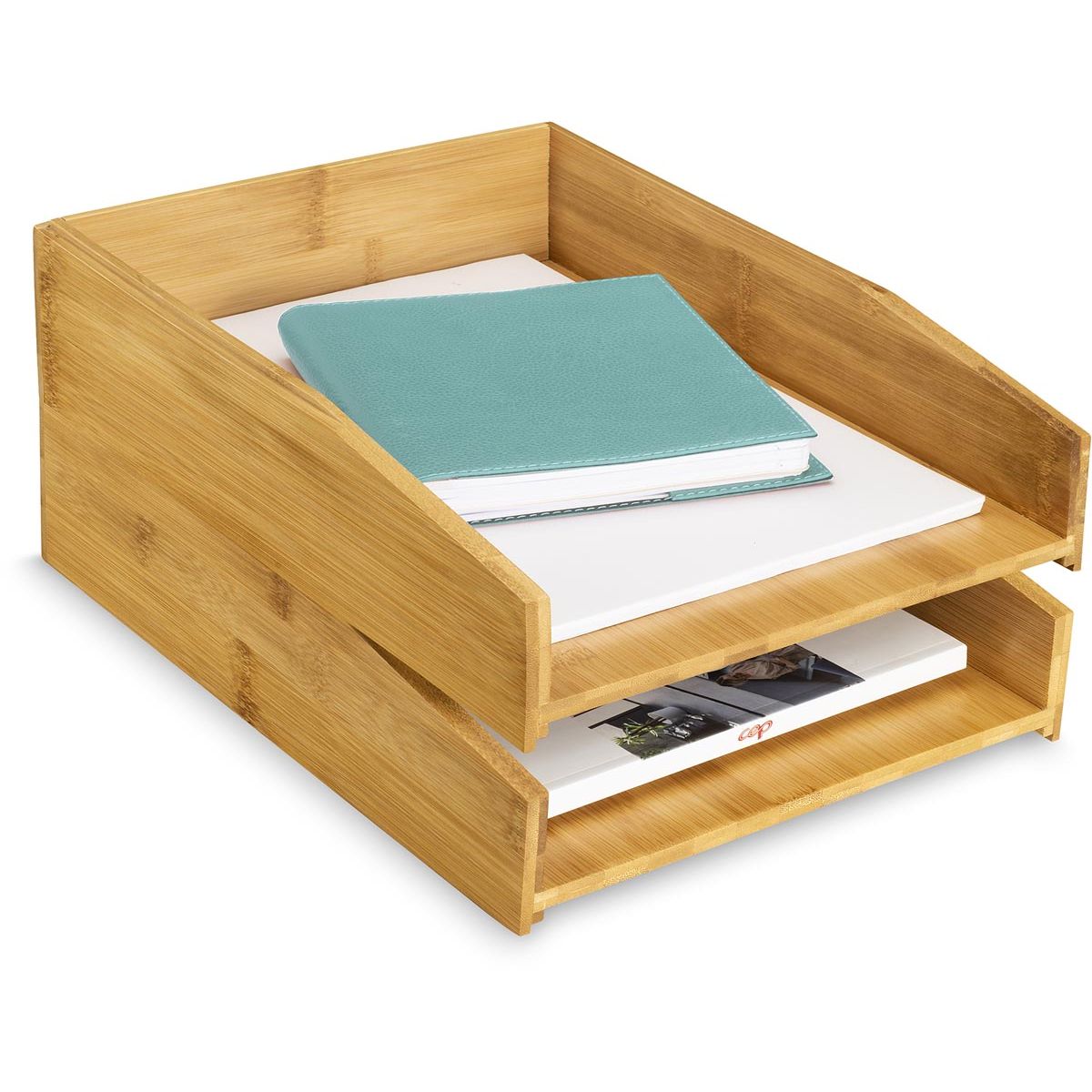 CEP - brievenbakje uit bamboe ft A4, set van 2 stuks