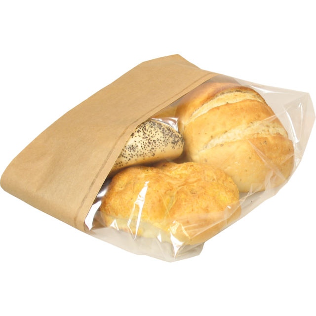 Klika - Zak | Brood- en banketzak | Papier + PP | 16/ 5x34cm | bruin | 2000 stuks