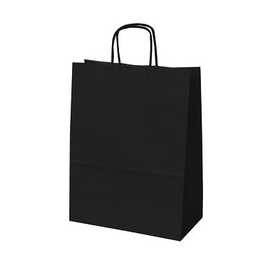 Klika - Black paper carrier bag, dimensions 24x12x31cm, 4 pieces