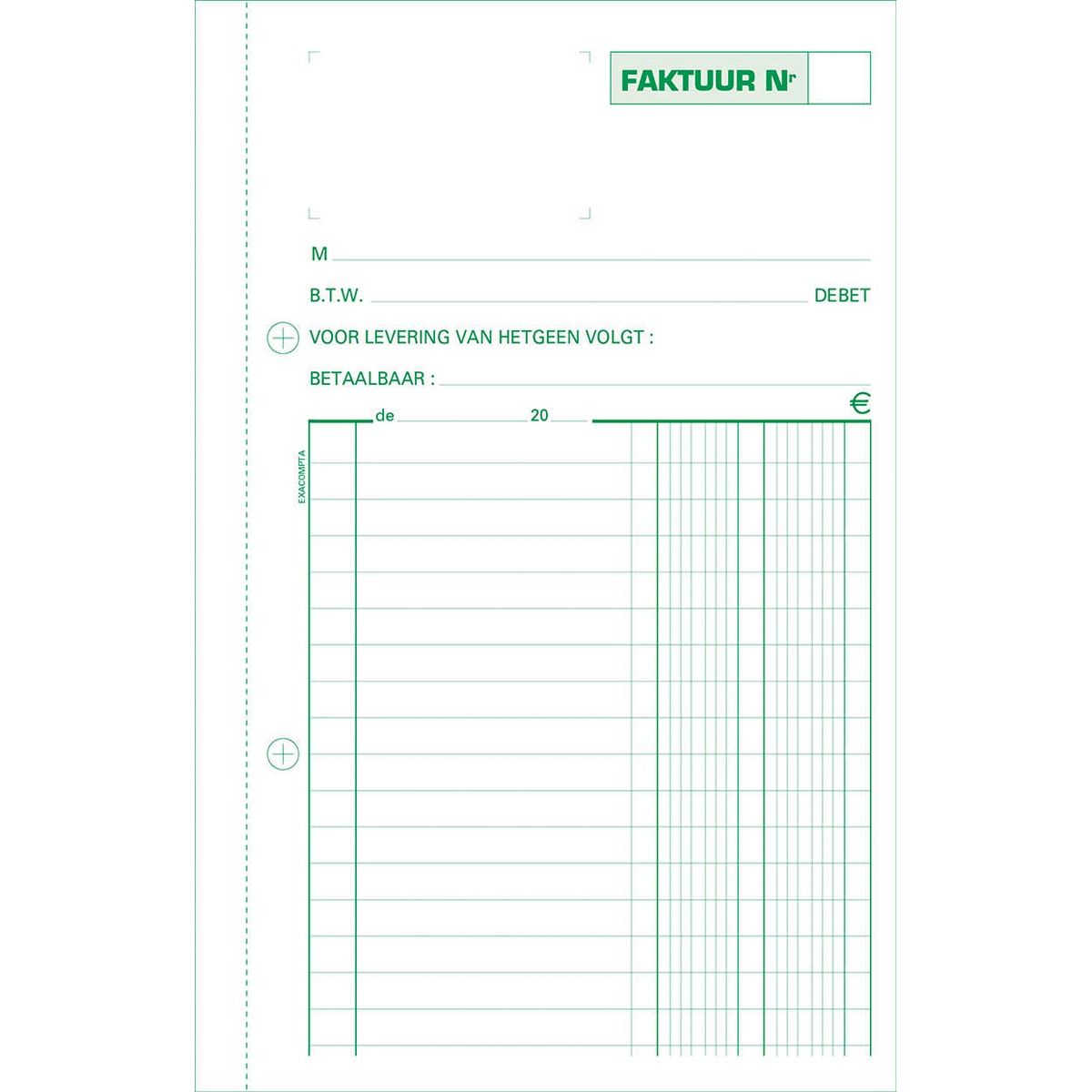 Exacompta - fatture, ft 21 x 13,5 cm, tripli, verticale, olandese