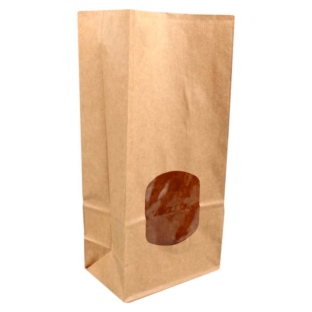 Klika - Bag | Block bottom bag | Paper + PP | 115/72x246mm | brown | 400 pieces