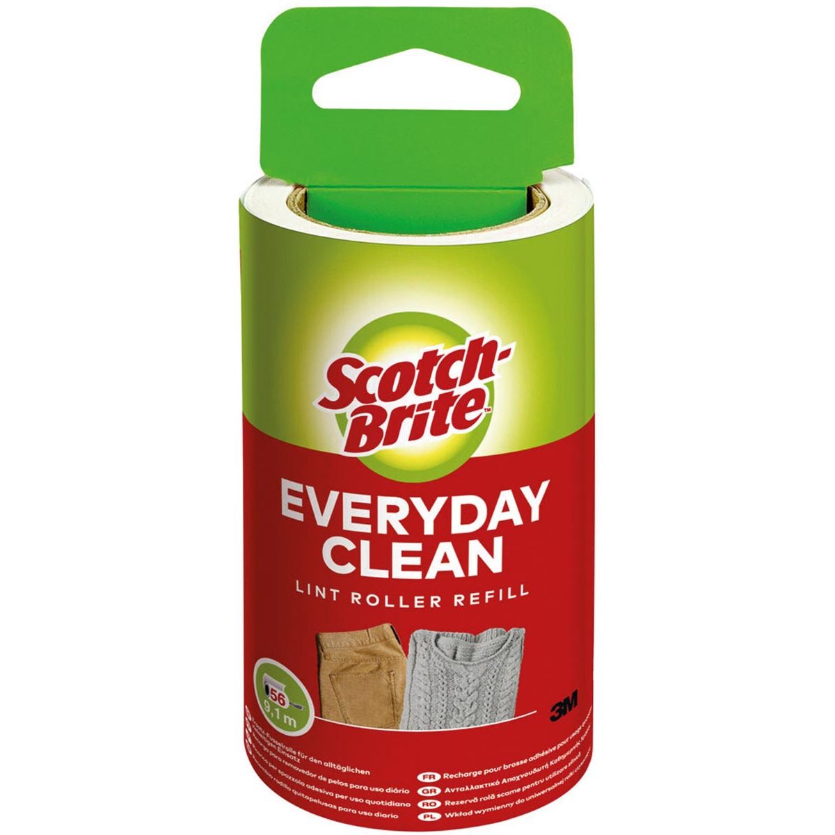 Scotch Brite - -Recharge de rouleau collant anti-peluches Brite, 56 feuilles