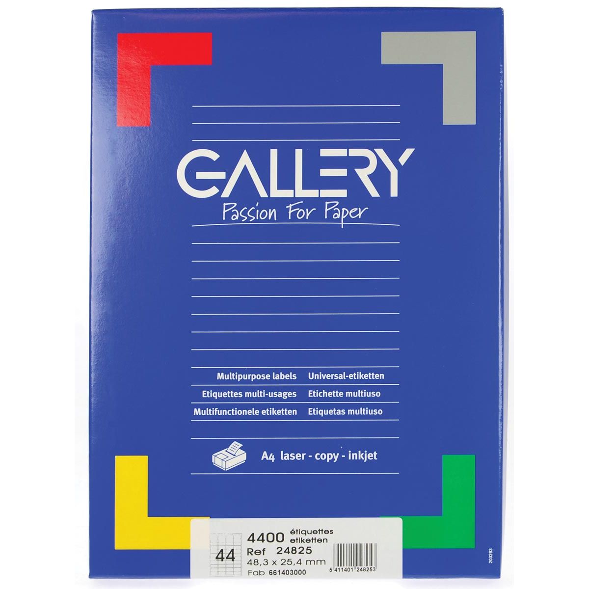 Galleria - etichette bianche ft 48,3 x 25,4 mm (l x a), angoli arrotondati, scatola da 4.400 etichette