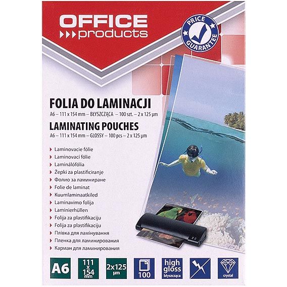 OFFICE products - lamineerhoes A6, 250 micron (2 x 125 micron), pak van 100 stuks