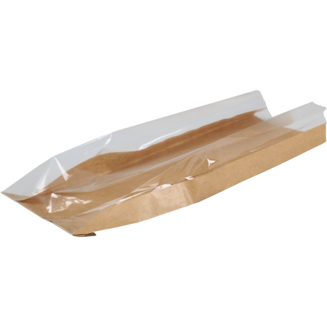 Klika - Borsa | Sacco per pane e pasticceria | Carta Kraft + PP + PET | 16/5x50 cm | marrone | 1000 pezzi
